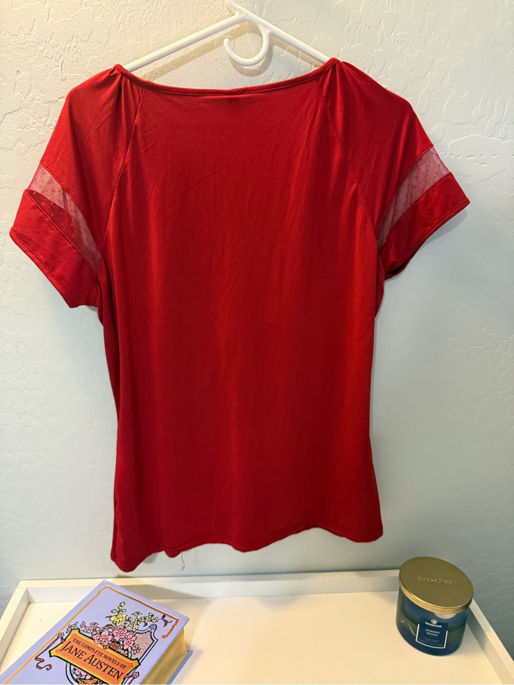 $6 Women’s Red Ruched V-Neck Short Sleeve Top $6 WHEN BUNDLED WITH 3 OR MORE ITE - Picture 7 of 10